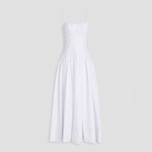 NICHOLAS
Dolma gathered cotton-poplin maxi dress - size 8